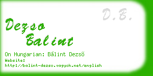 dezso balint business card