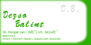 dezso balint business card